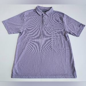 NWOT Mens Ben Hogan Performance Purple & White Basketweave SS Golf Shirt Size L